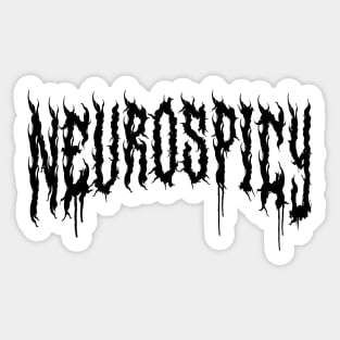 Neurospicy Heavy Metal Font Funny Neurodiversity Gift Autism Pride ADHD White Sticker